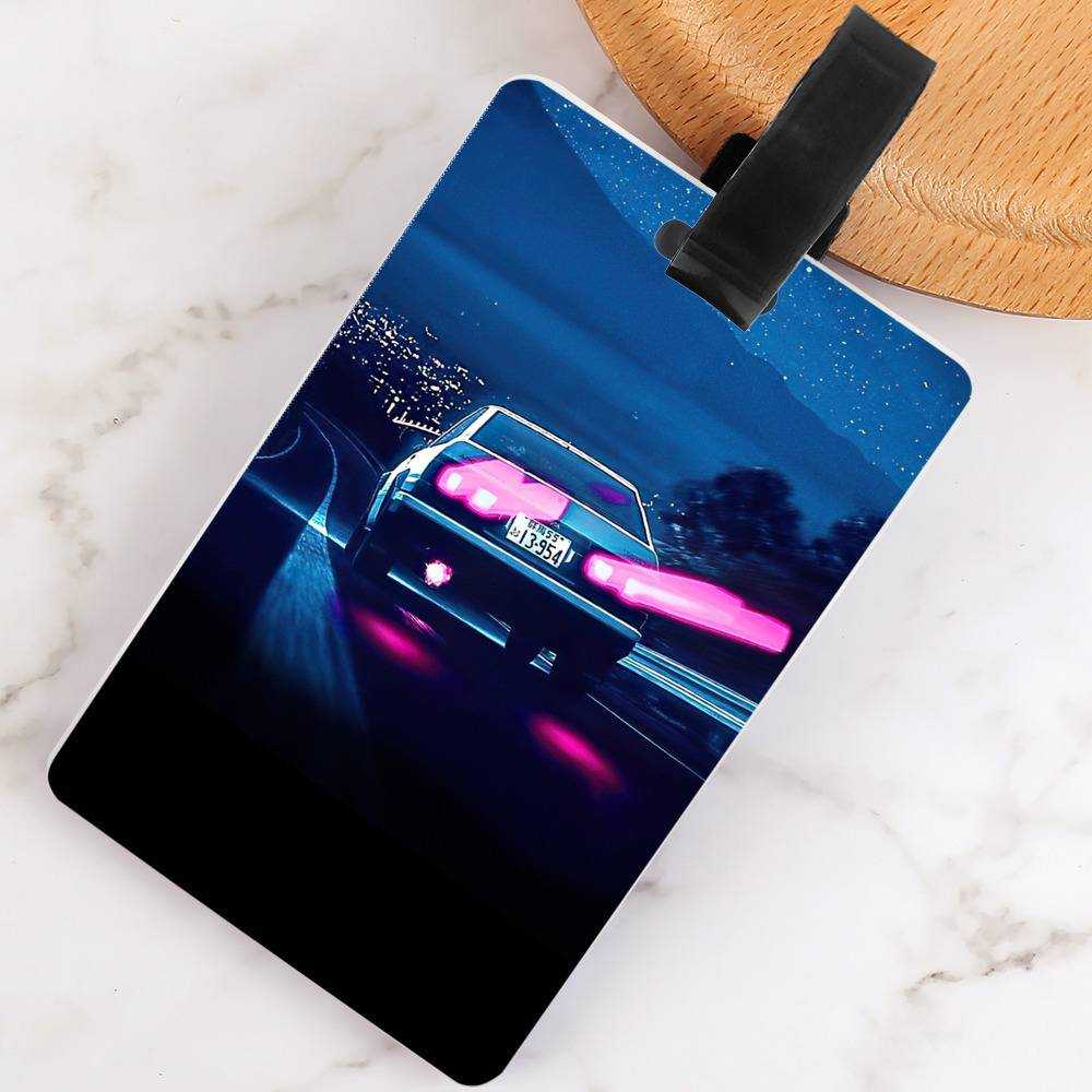 Initial D Luggage Tag Neon AE86 Classic Celebrity Luggage Tag 